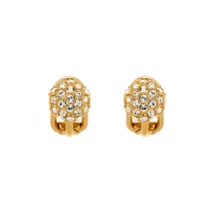 Gold & Crystal Stud Clip Earrings