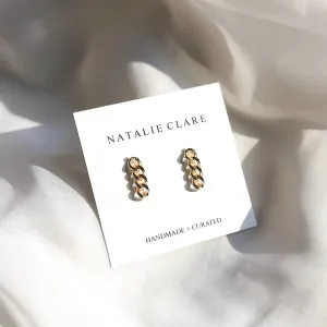 Gold Chain Stud Earrings