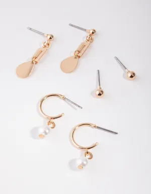 Gold Charm Pack Hoop Earring