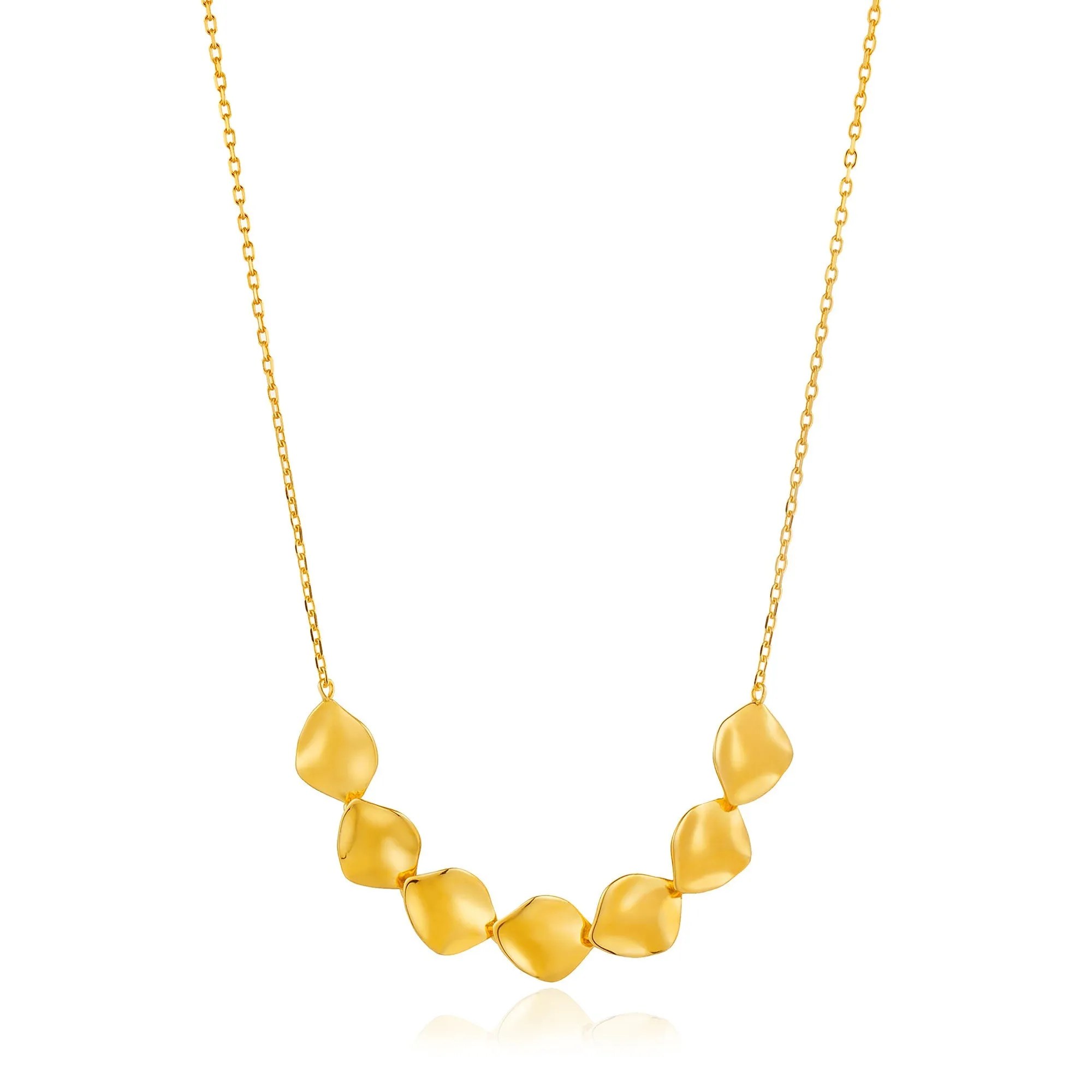 Gold Crush Multiple Discs Necklace