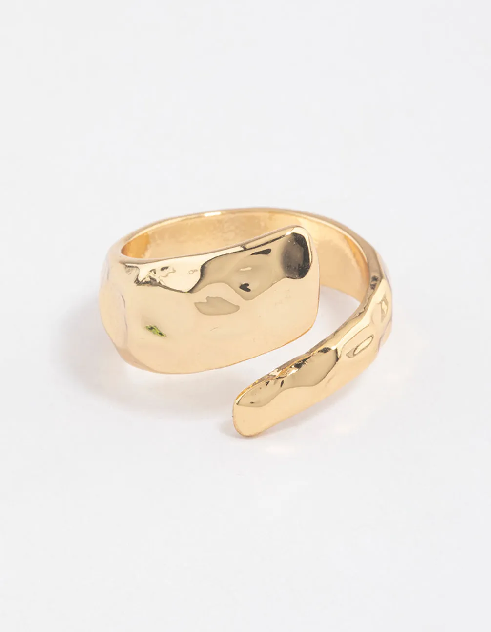 Gold Plated Bold Texture Wrap Ring