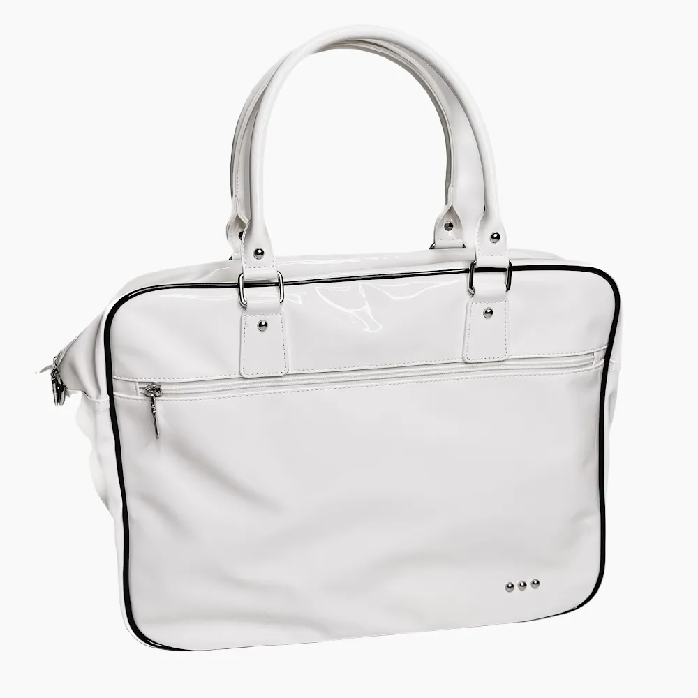 Hadley Patent Weekender Tote with Trolly Sleeve