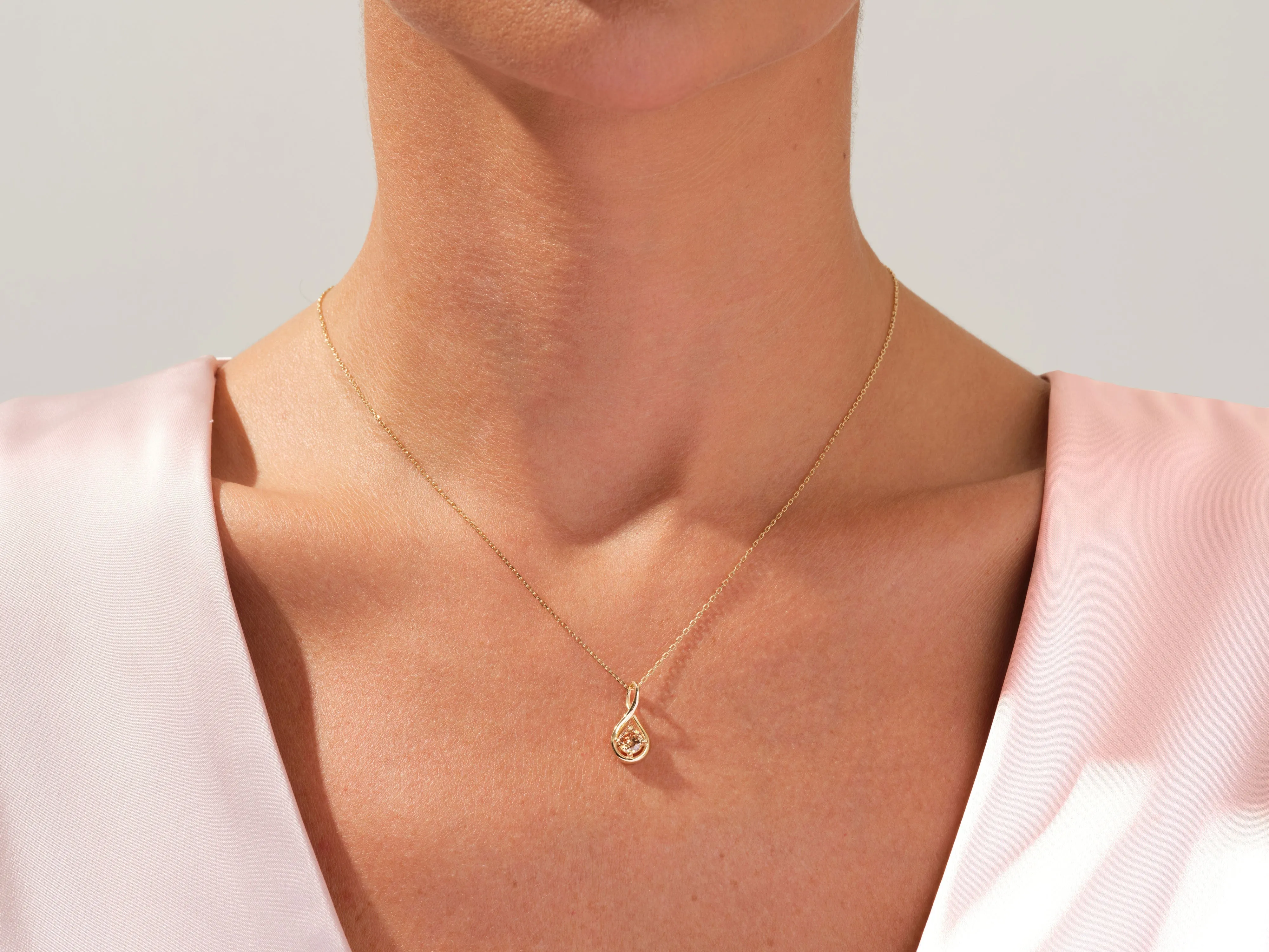 Infinity Solitaire Birthstone Necklace - Gold Vermeil