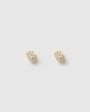 Izoa Jasmin Stud Earrings Gold