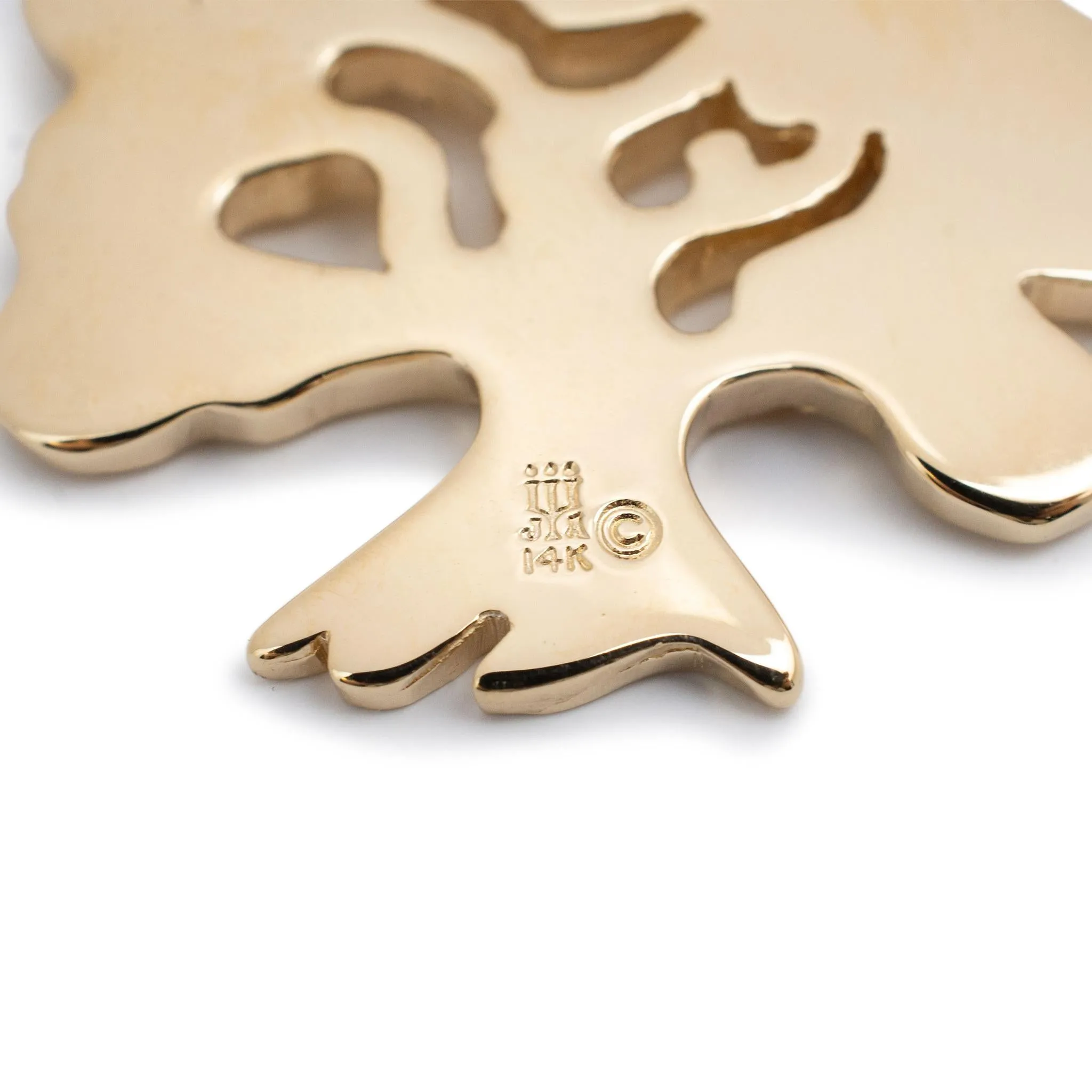 James Avery Retired 14K Yellow Gold Oak Tree Pendant