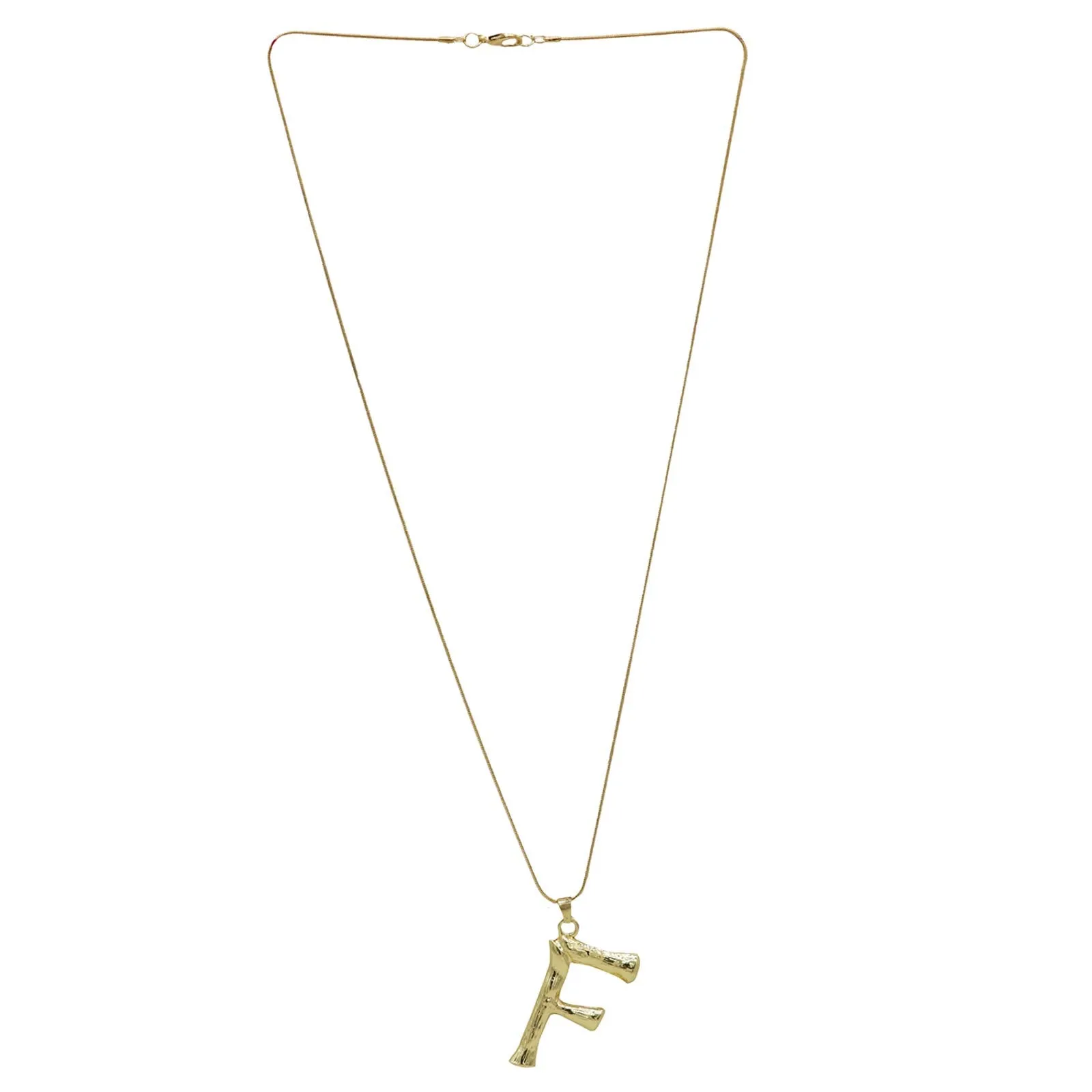 Joker & Witch F Initial Gold Pendant Necklace for Women