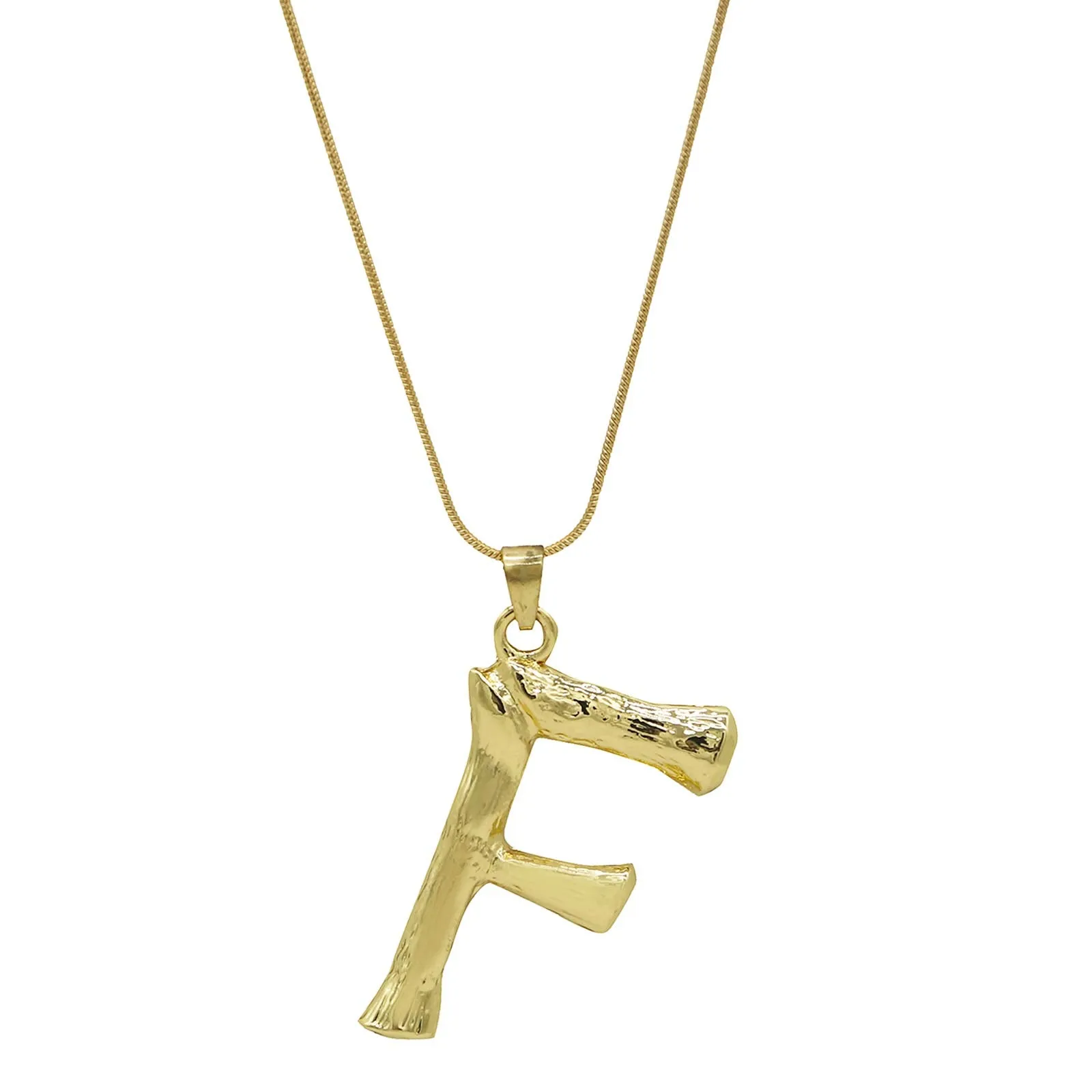 Joker & Witch F Initial Gold Pendant Necklace for Women