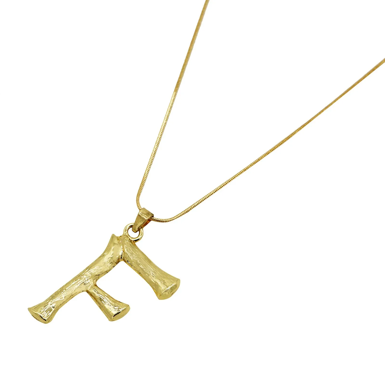 Joker & Witch F Initial Gold Pendant Necklace for Women