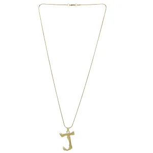 Joker & Witch J Gold Initial Pendant Necklace for Women