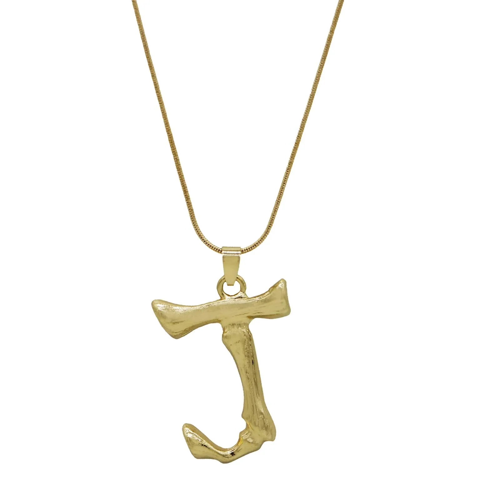 Joker & Witch J Gold Initial Pendant Necklace for Women