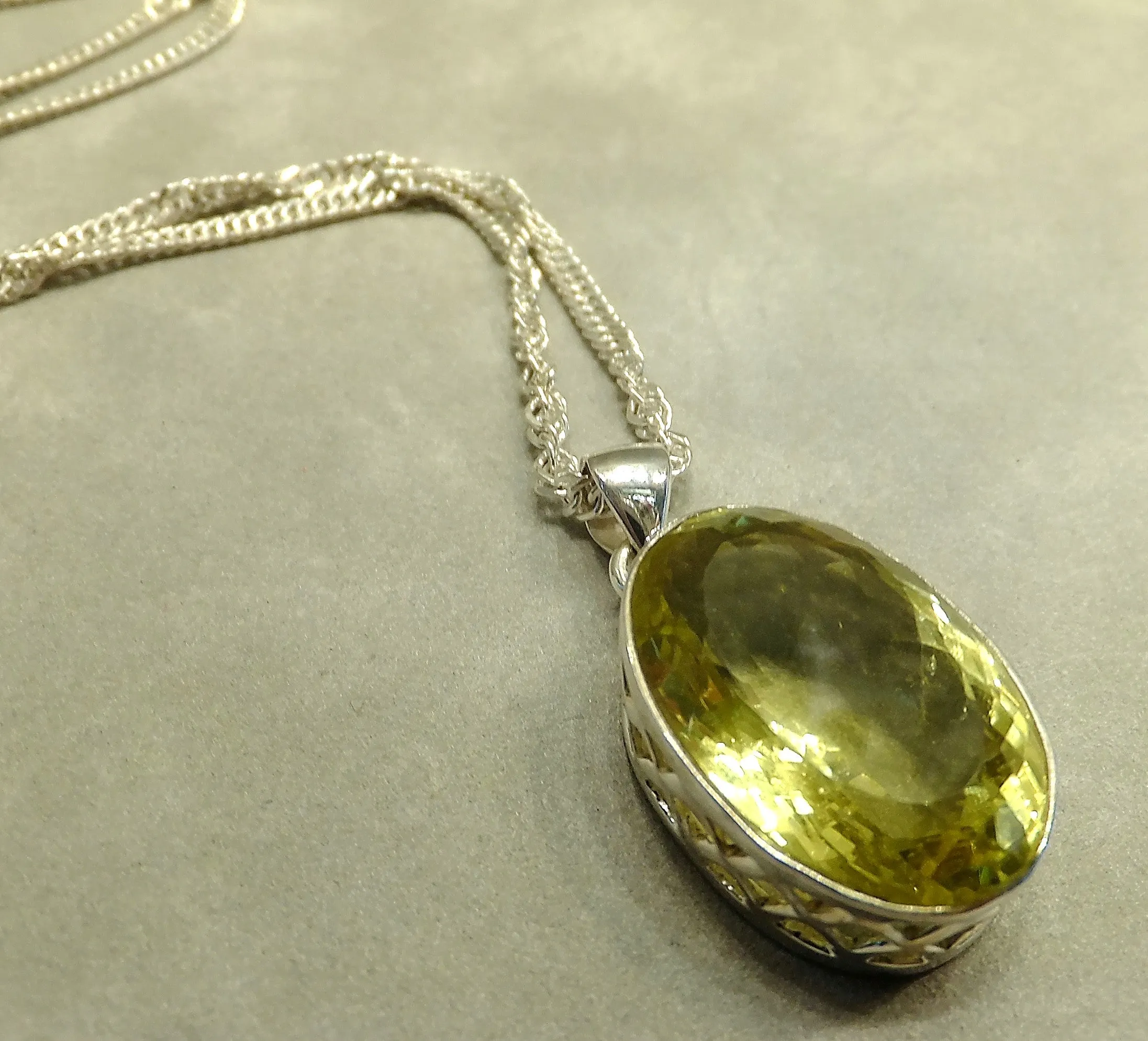 Lemon Topaz Gemstone Pendant Necklace