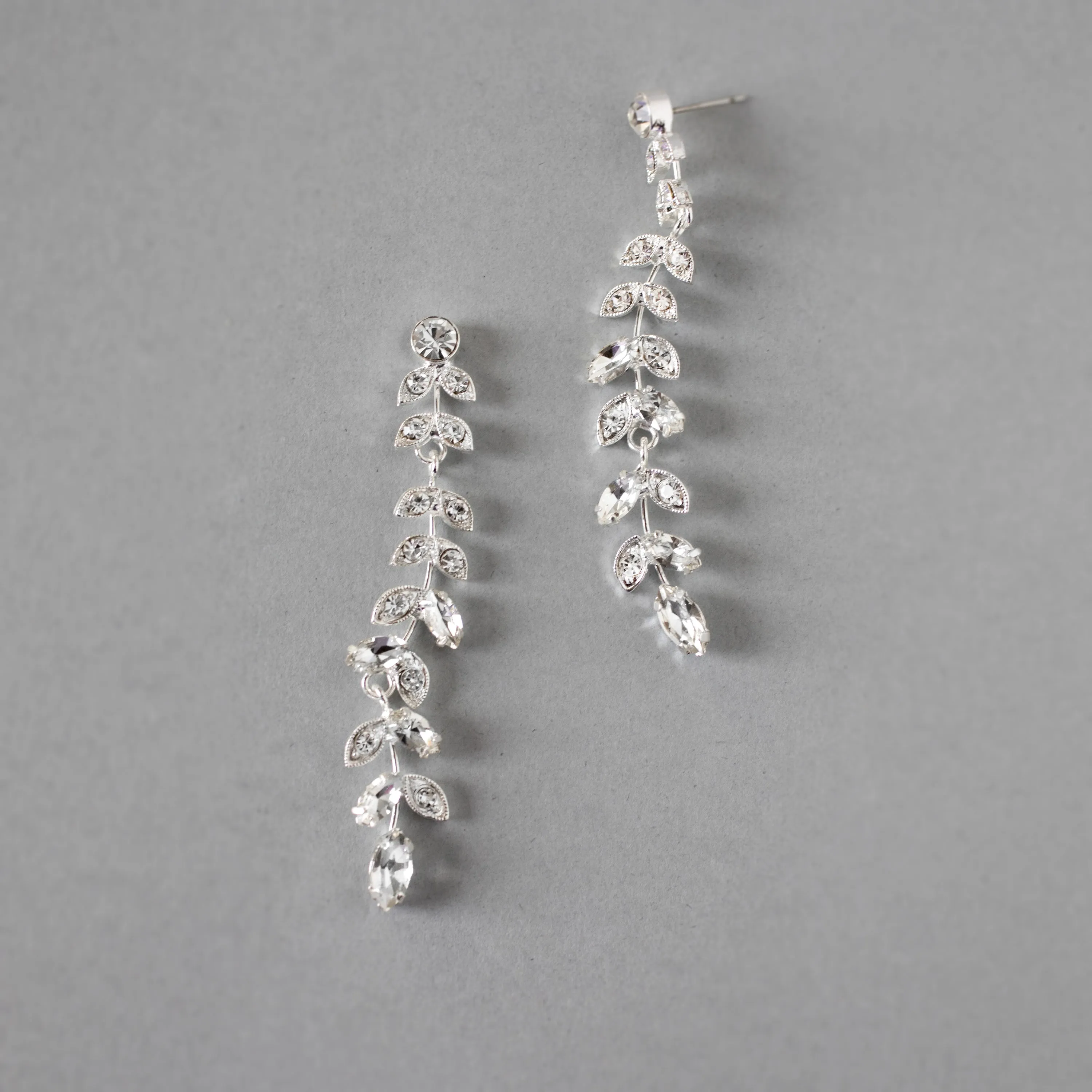 Long Leaf Vine Bridal Earrings