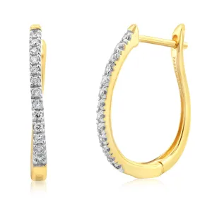 Luminesce Lab Grown 1/4 Carat Diamond Hoop Earring In Gold Plated Silver