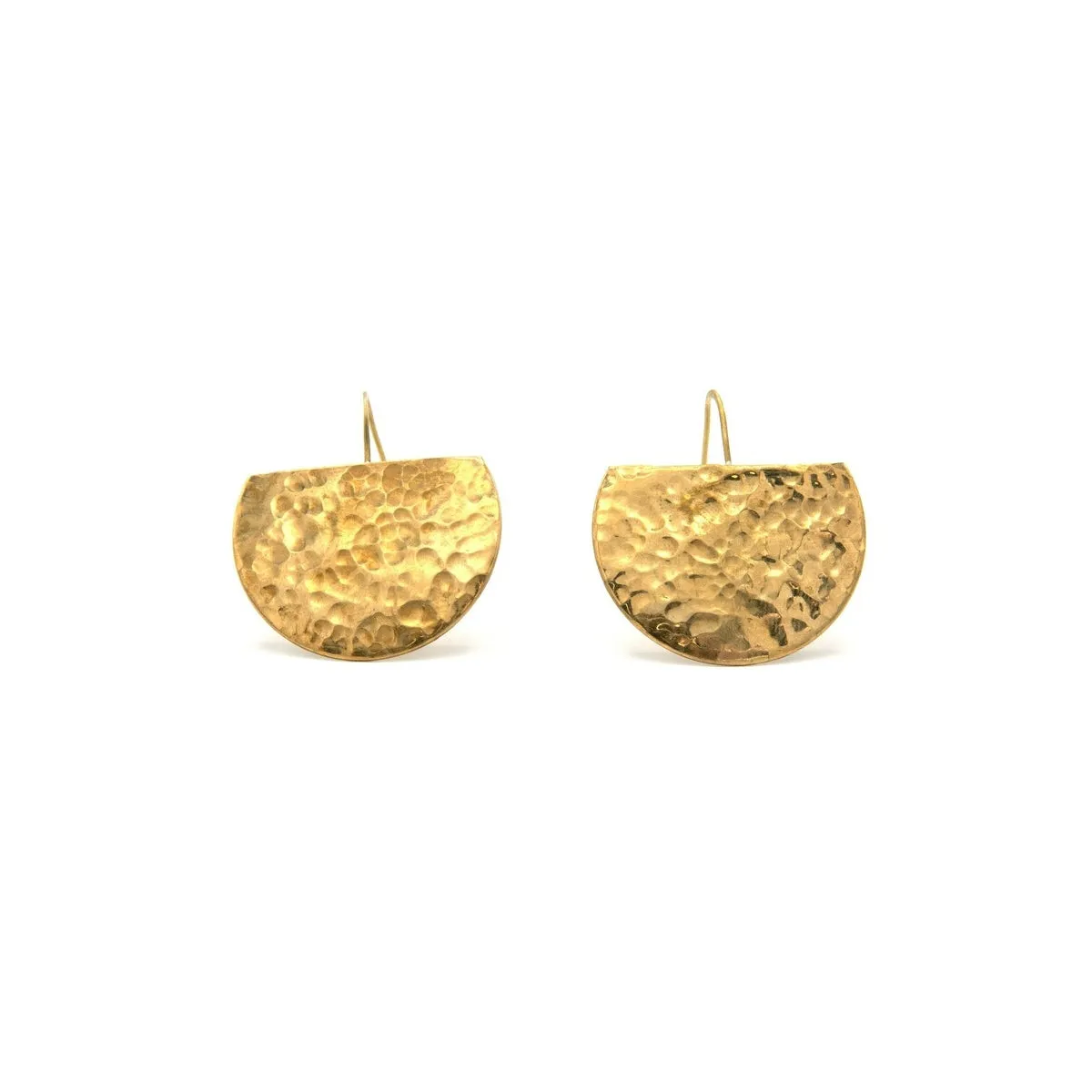 Luna Hammered Earrings - Brass