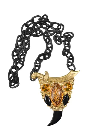 MINADEO SWORD TOPAZ & HORN NECKLACE