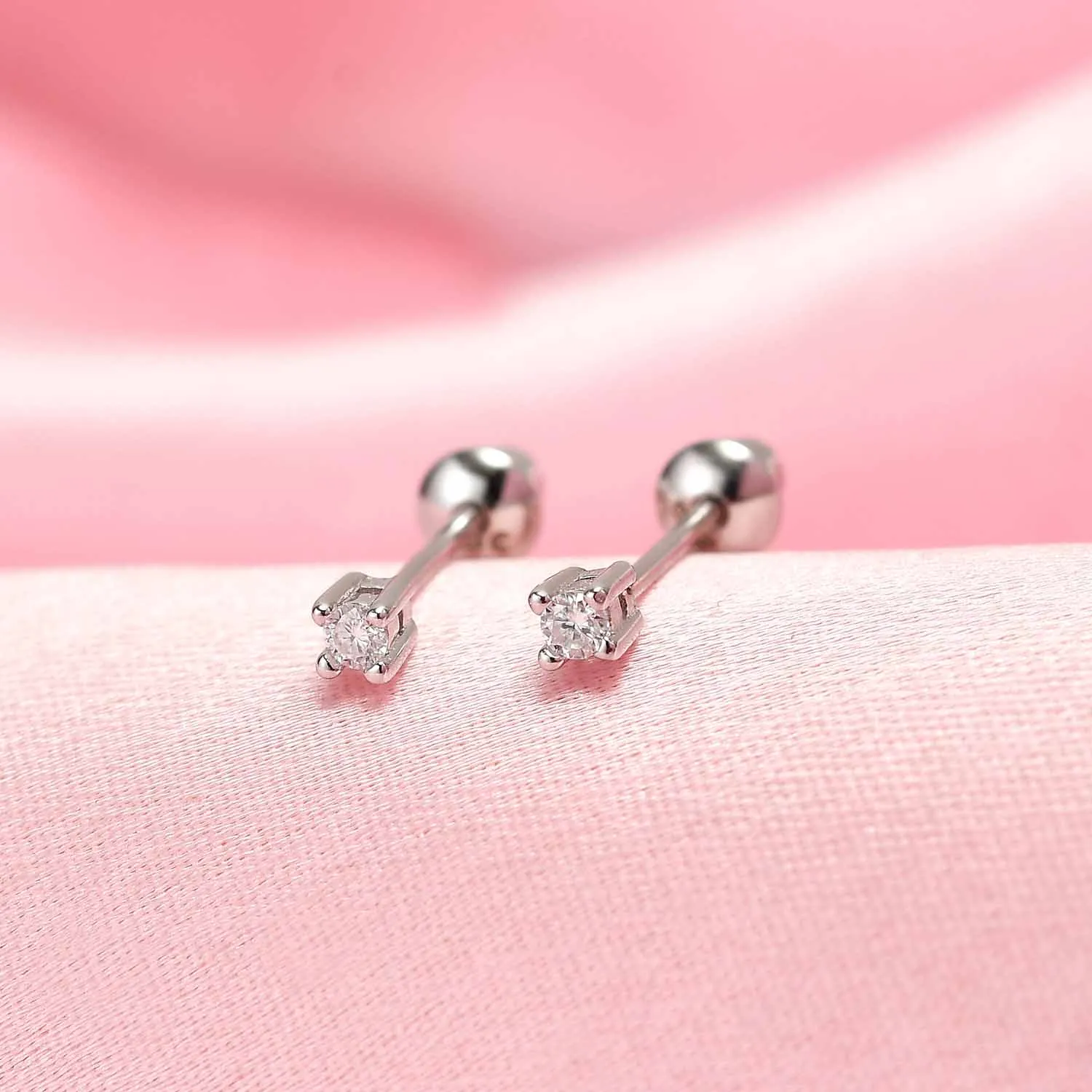 Moissanite Solitaire Sleep Earrings   Moissanite Soliatire Small Sleep Earrings