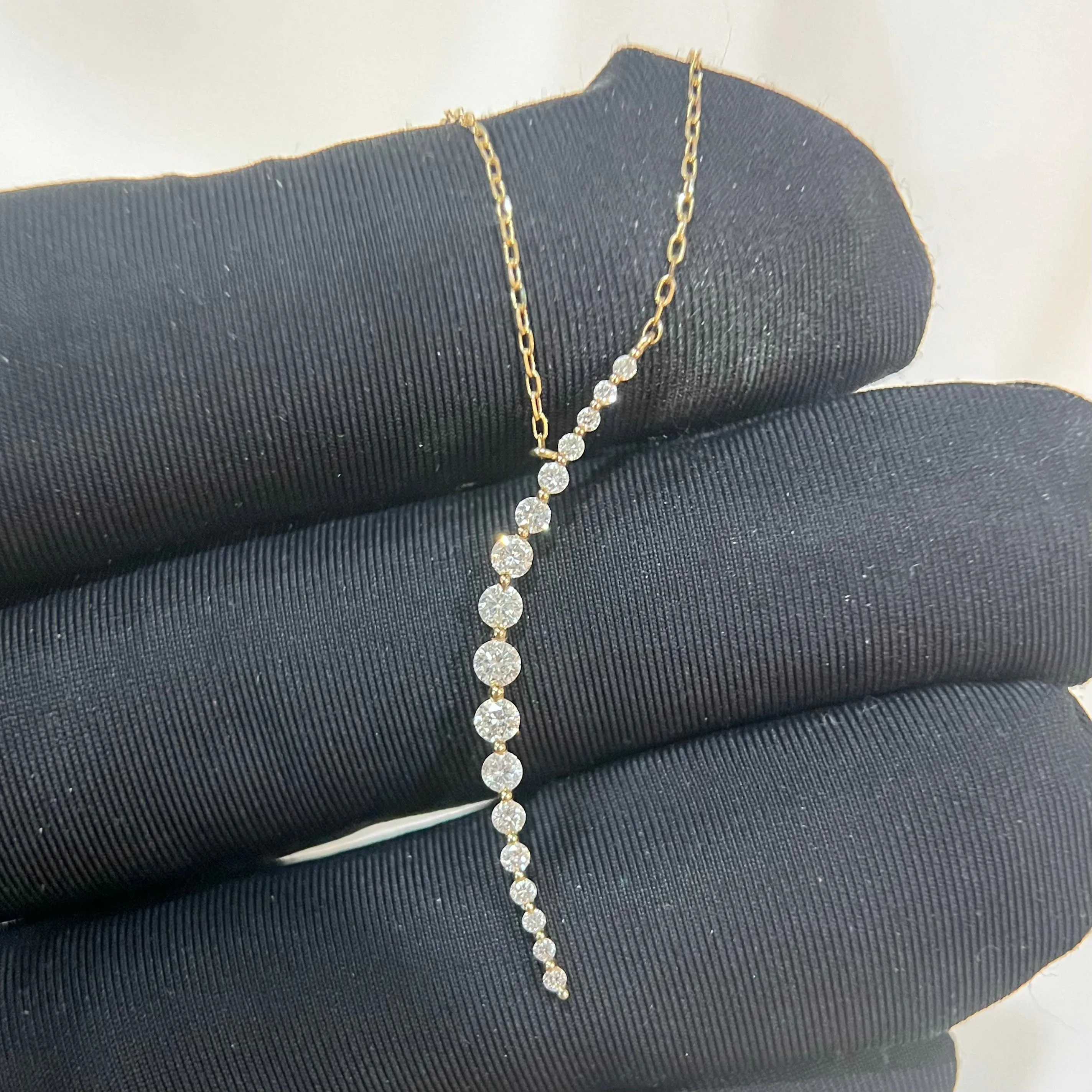 New Moon Yellow Gold Diamond Necklace