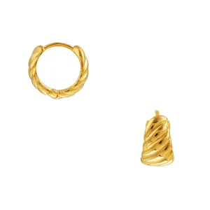 Orelia Twist Chubby Huggie Hoop Earrings ORE28926