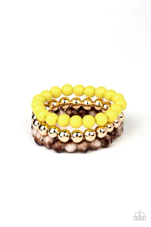 Paparazzi Bracelet ~ Courageously Couture - Yellow