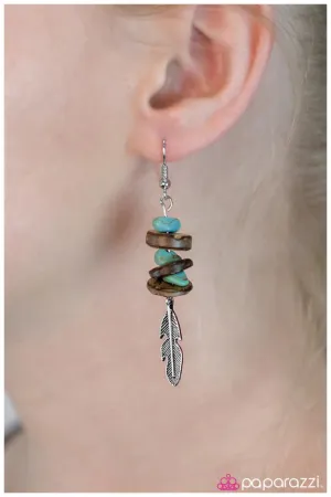 Paparazzi Earring ~ Shake A Tail Feather - Blue