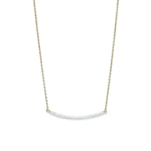 Pave Curved Bar Necklace