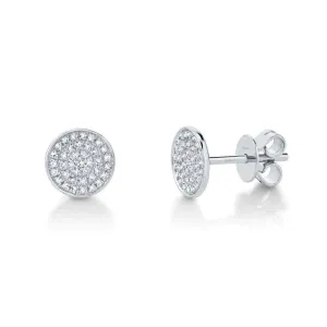 Pave Diamond Flat Studs by Shy Creation