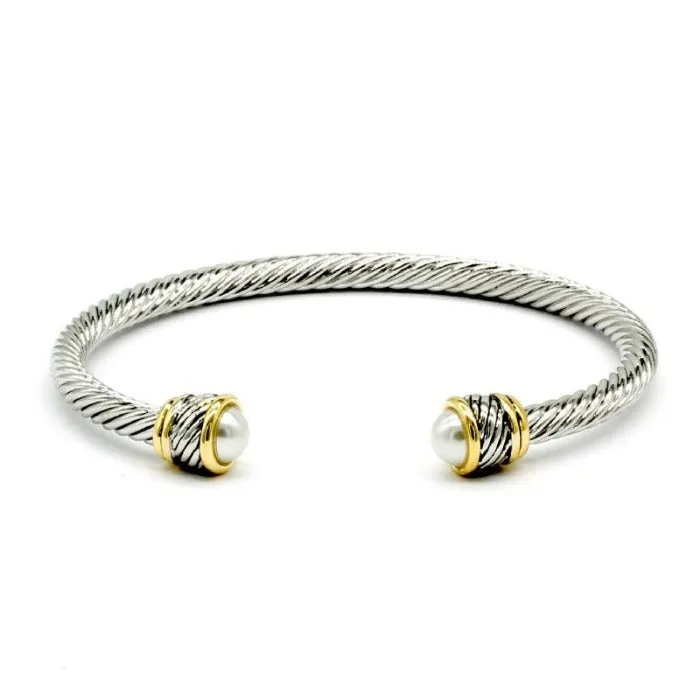 Pearl Cable Cuff Bracelet