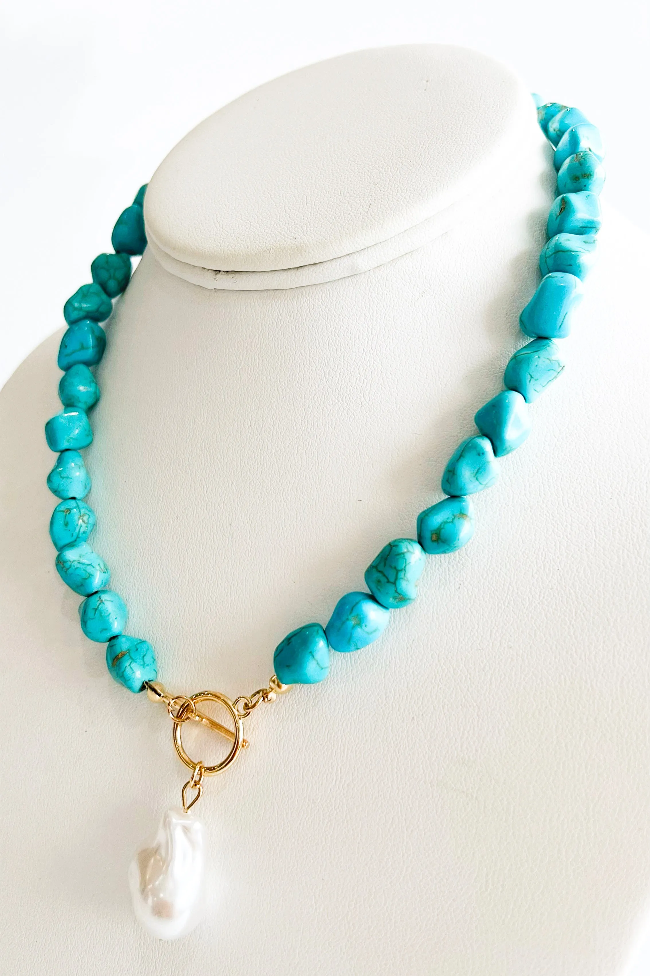 Pearl  Pendant Turquoise Necklace