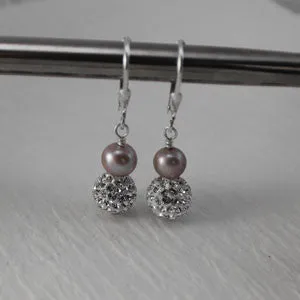 pearl sparkling earrings