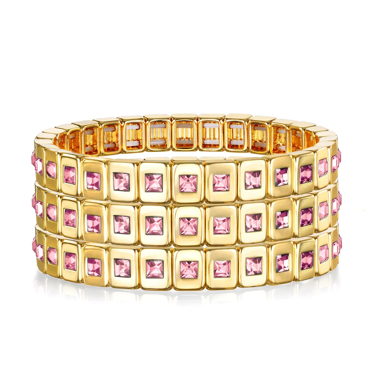 Pink Sparkle Tile Bracelet