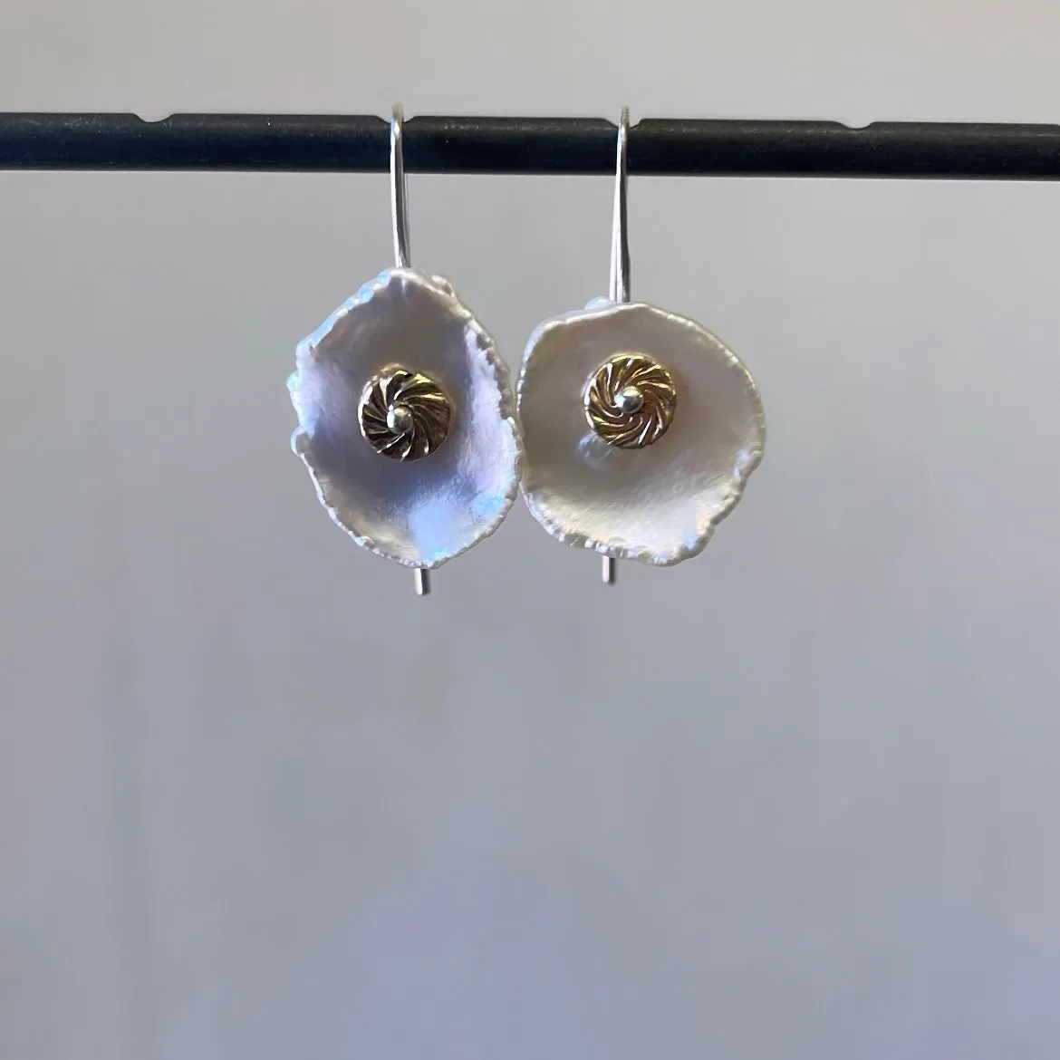 Pinwheel pearl earrings