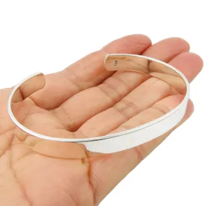 Polished Solid 925 Sterling Silver Bracelet for Women