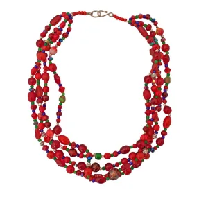 Red Andean Hualcas Necklace