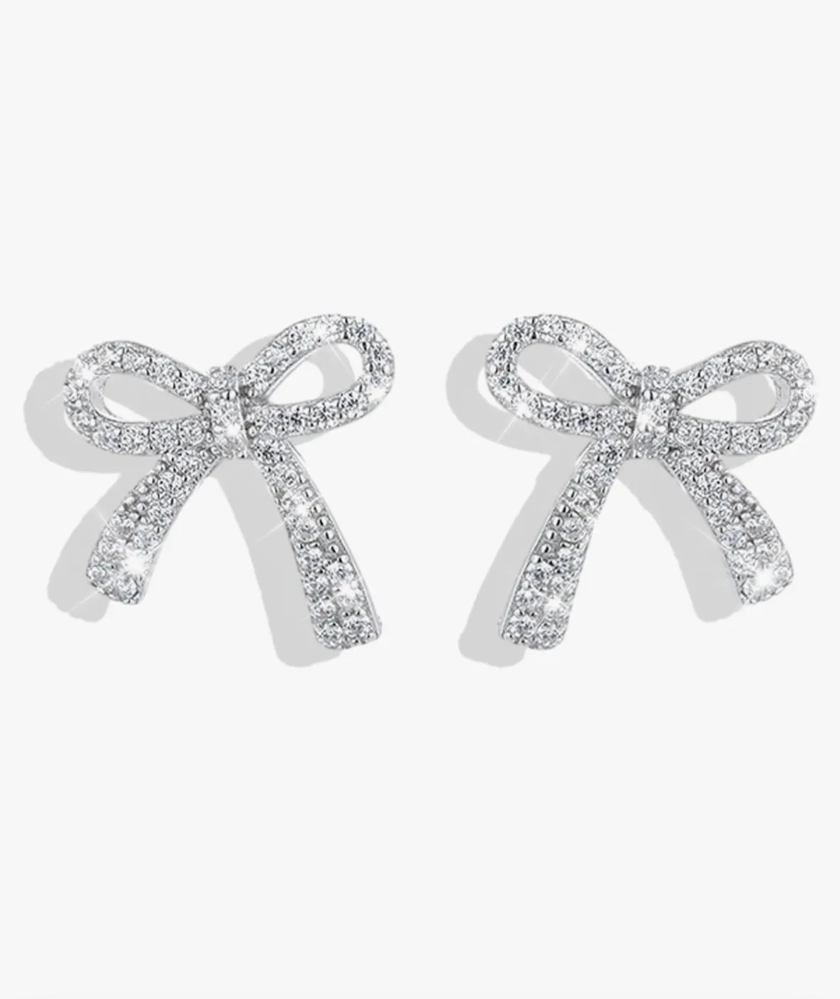 Rhinestone Ribbon Stud-FINAL SALE