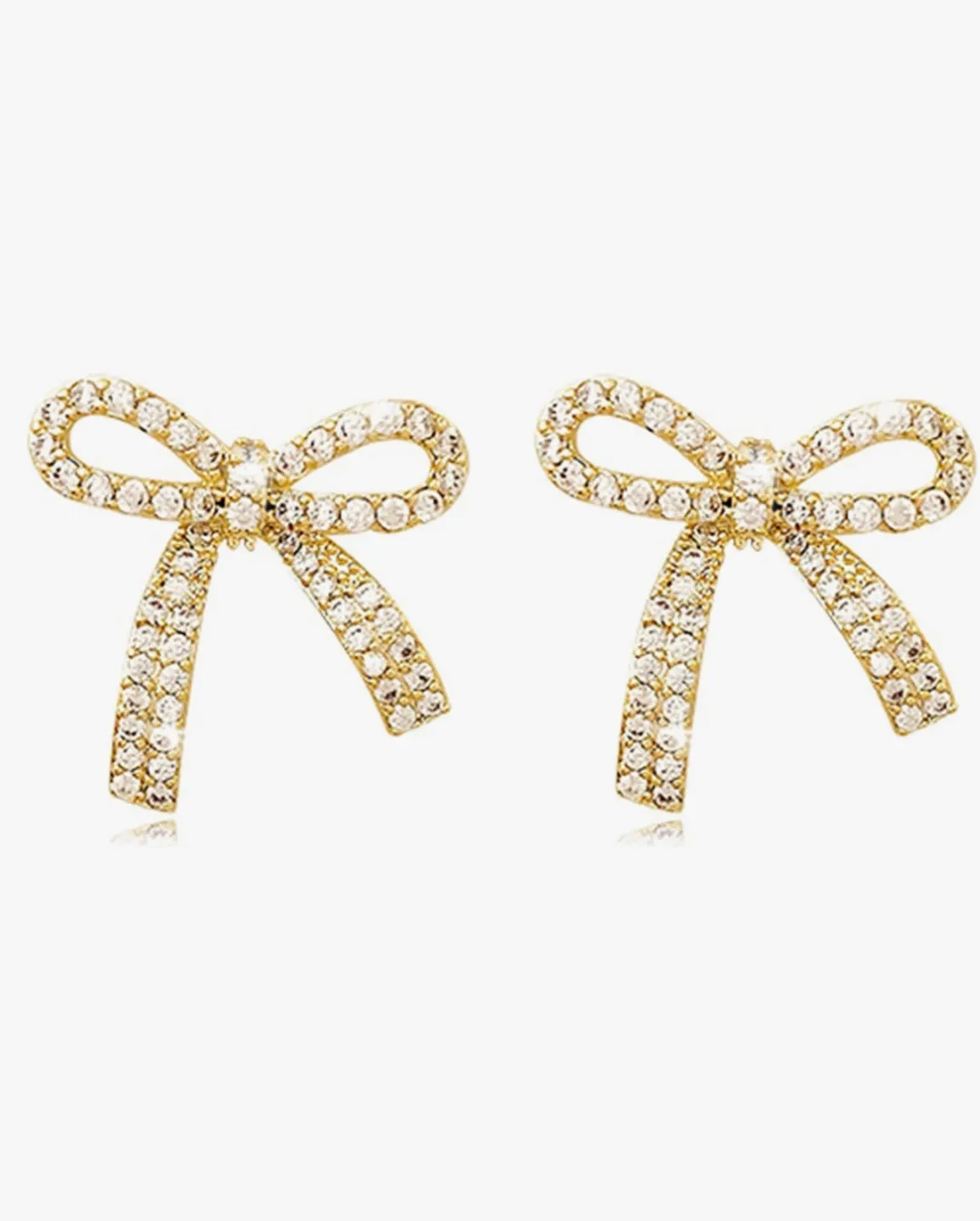 Rhinestone Ribbon Stud-FINAL SALE