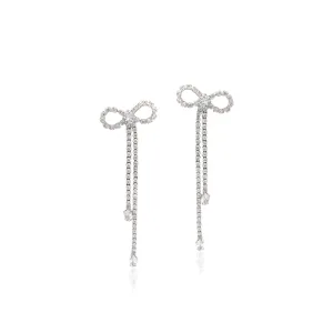 Ribbon Cubic Zirconia Earrings