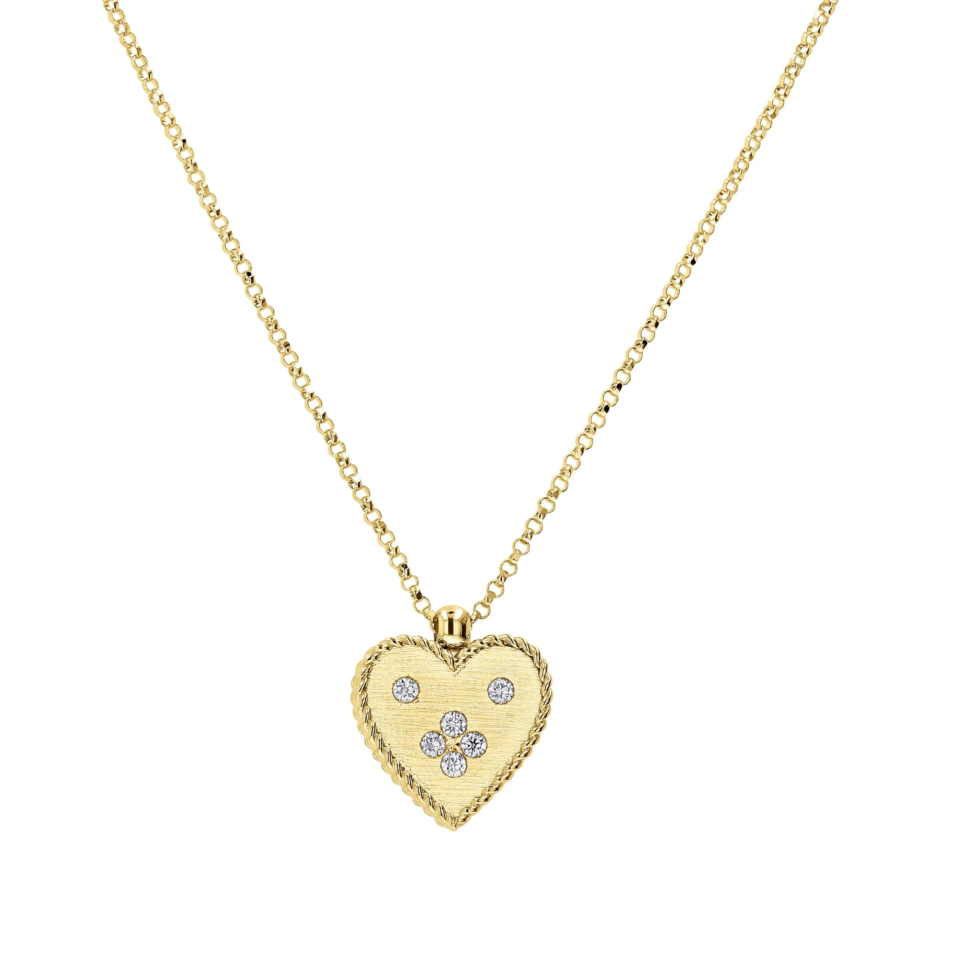 Roberto Coin Yellow Gold Venetian Princess Heart Necklace