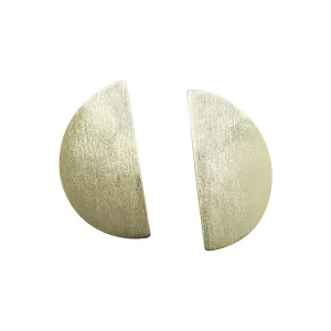 Sheila Fajl Caroline Large Half Circle Stud Earrings in Brushed Gold Plated