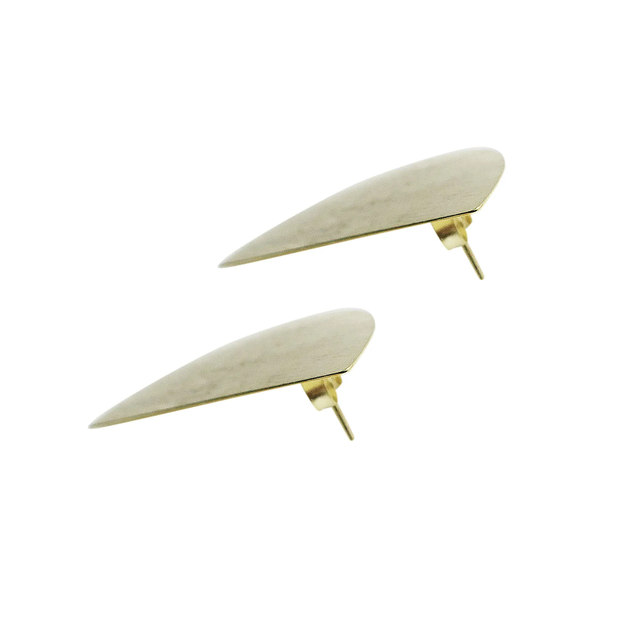 Sheila Fajl Caroline Large Half Circle Stud Earrings in Brushed Gold Plated