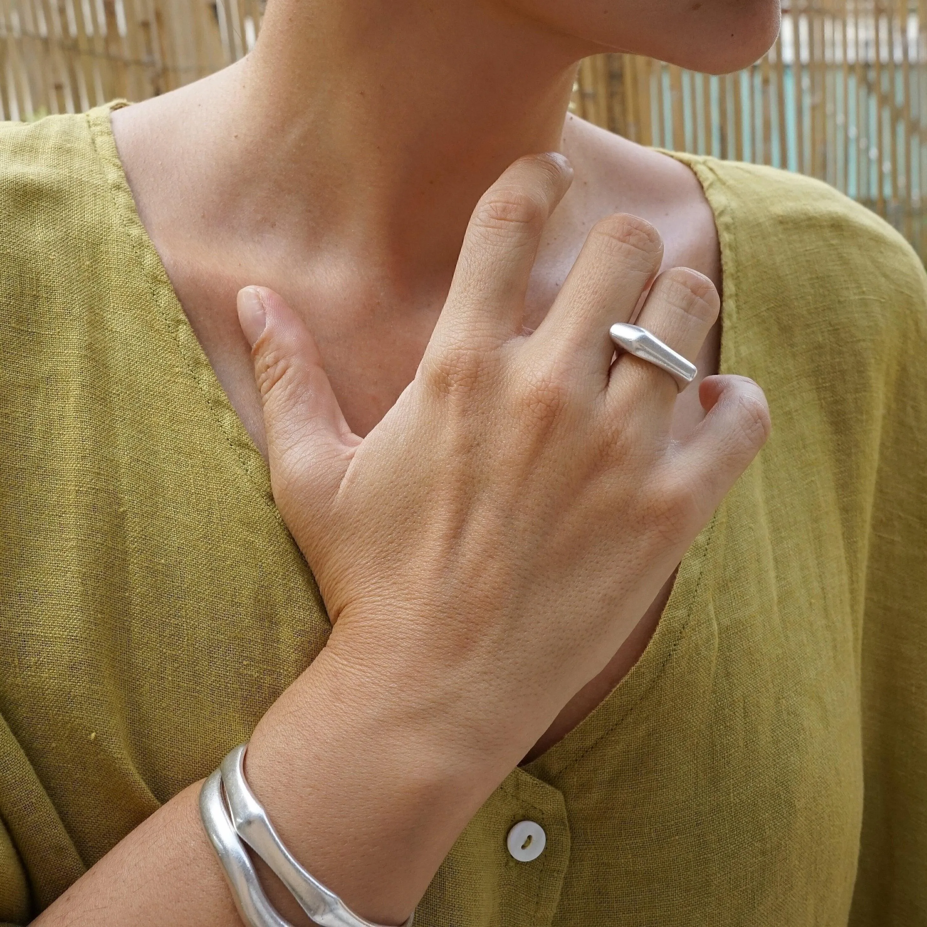 Silver Soft Asymmetric Bold Ring