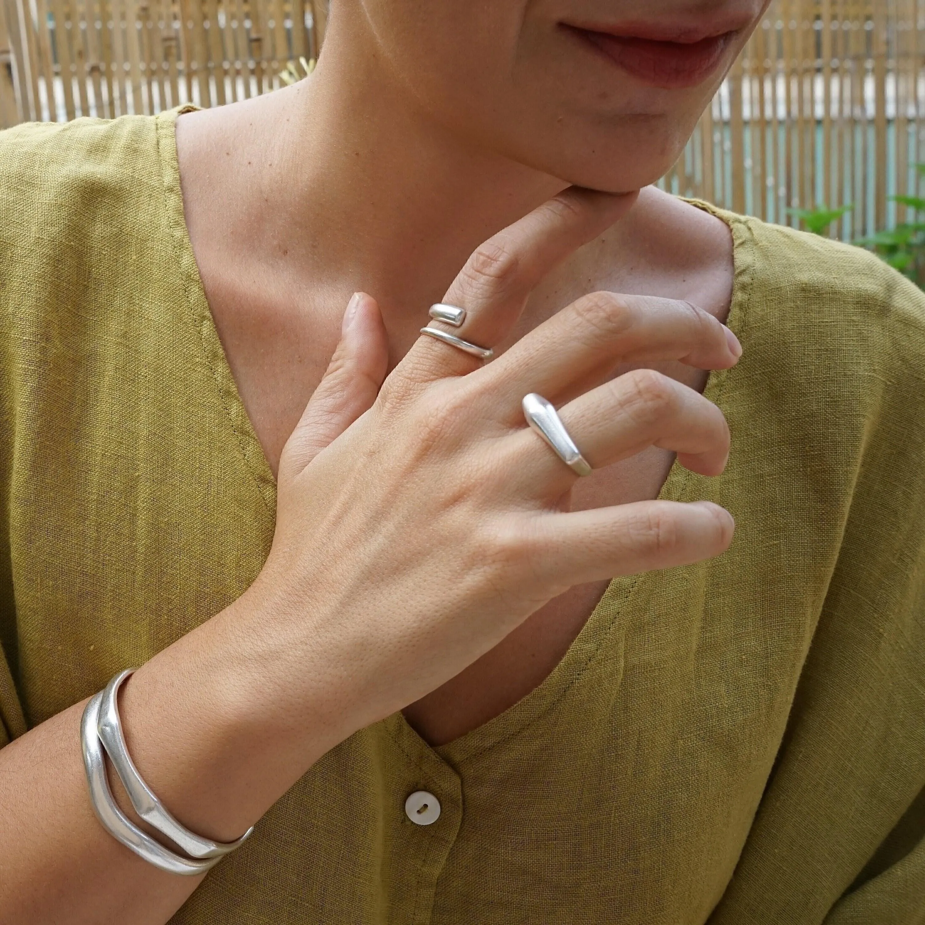 Silver Soft Asymmetric Bold Ring