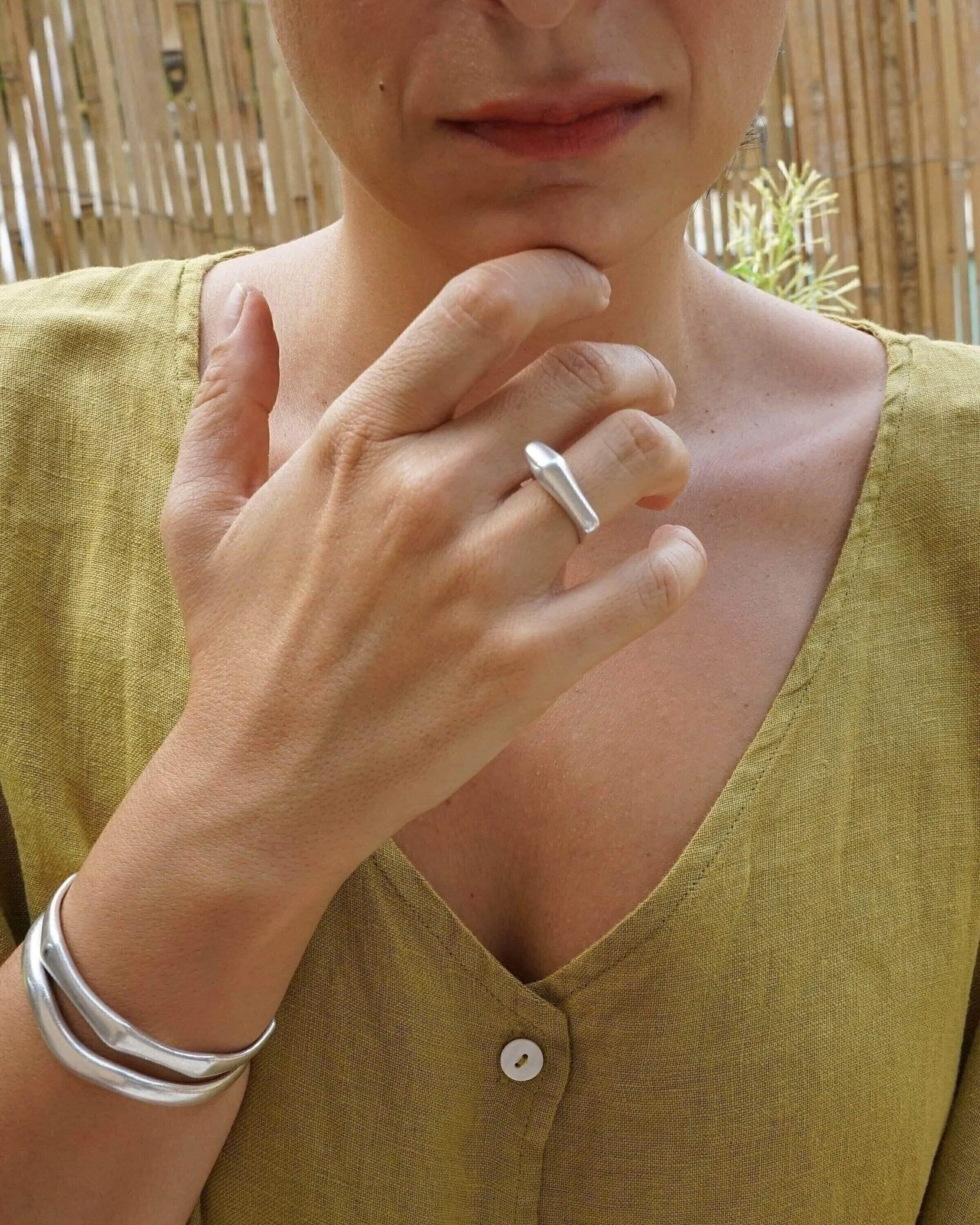 Silver Soft Asymmetric Bold Ring