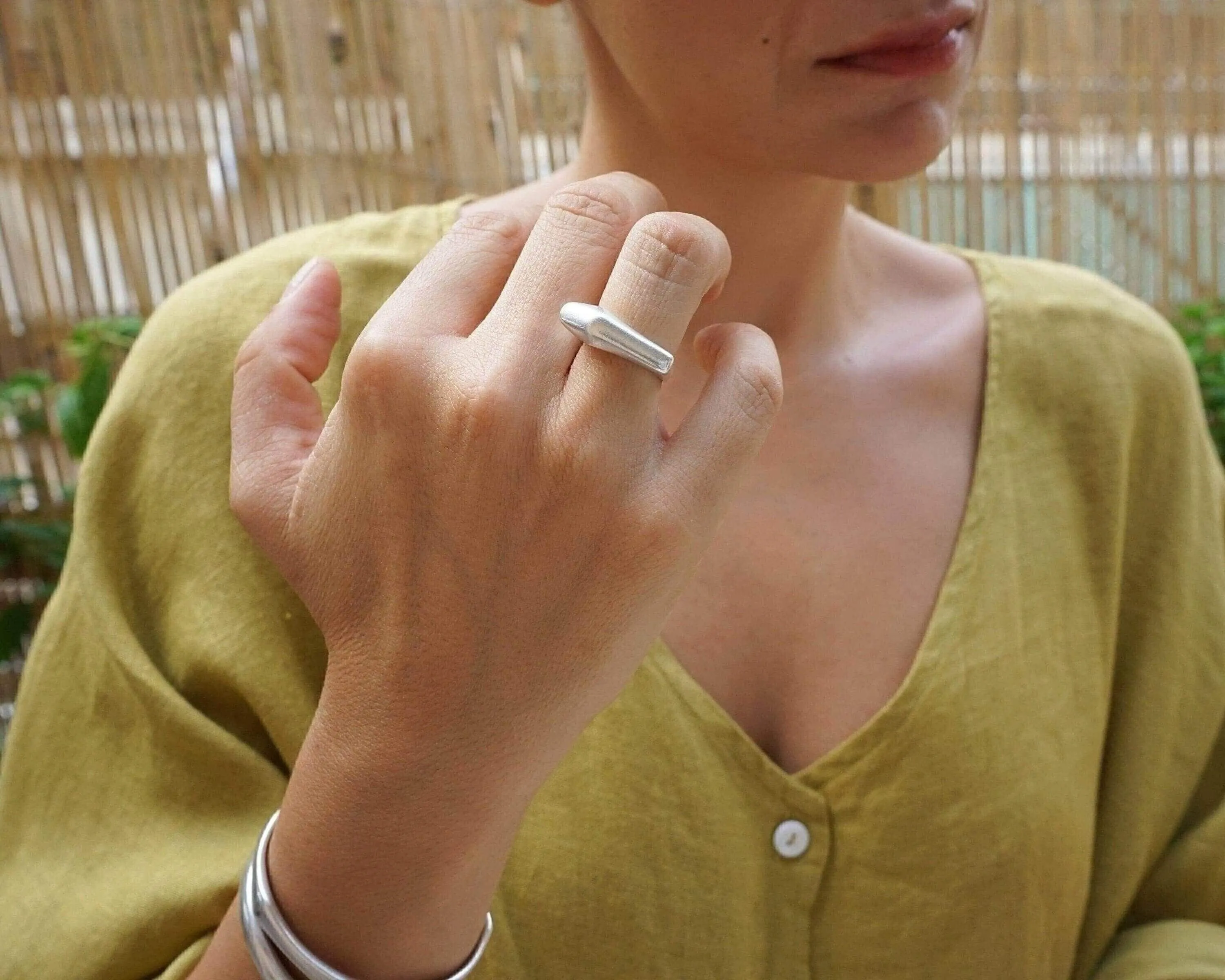 Silver Soft Asymmetric Bold Ring