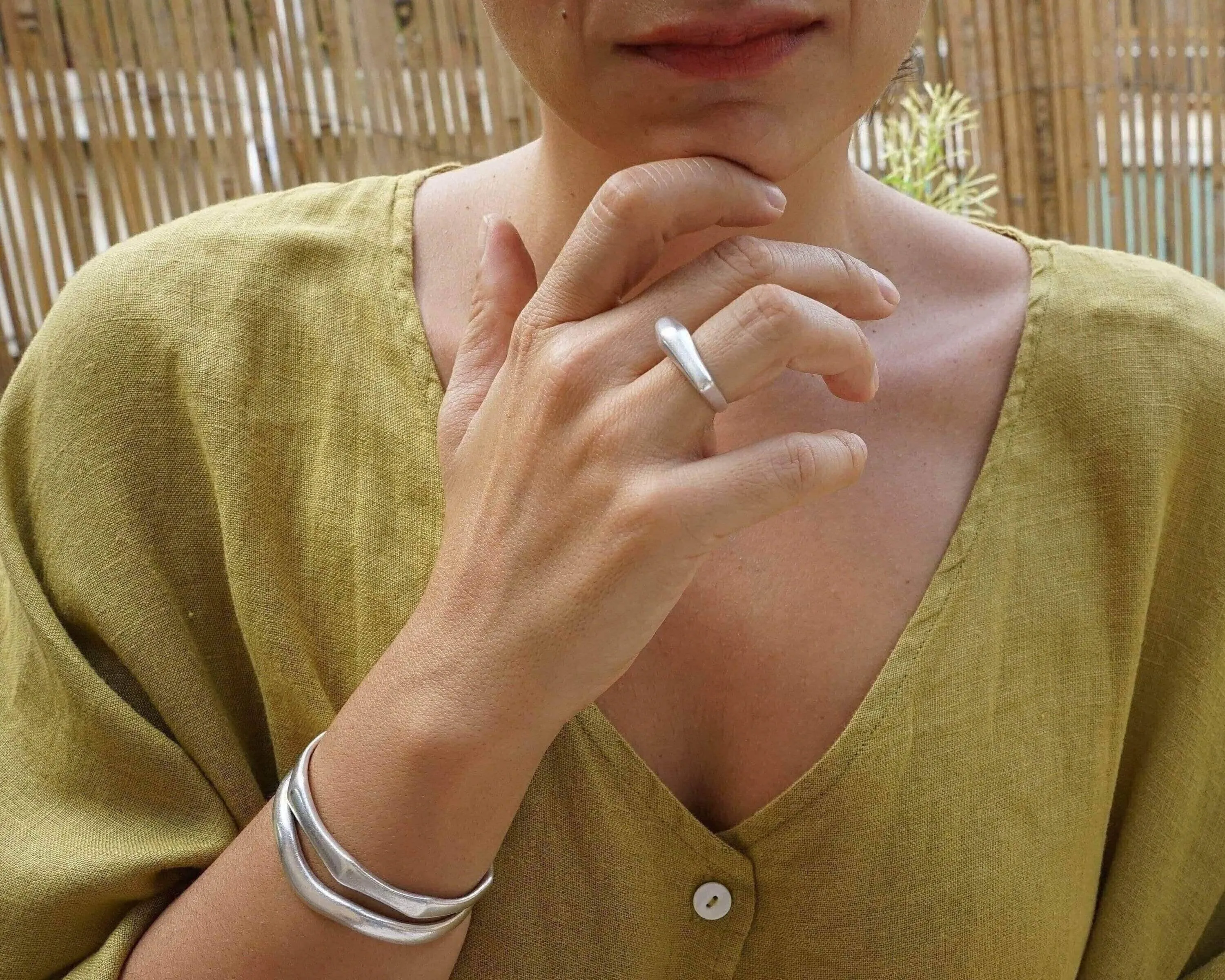 Silver Soft Asymmetric Bold Ring