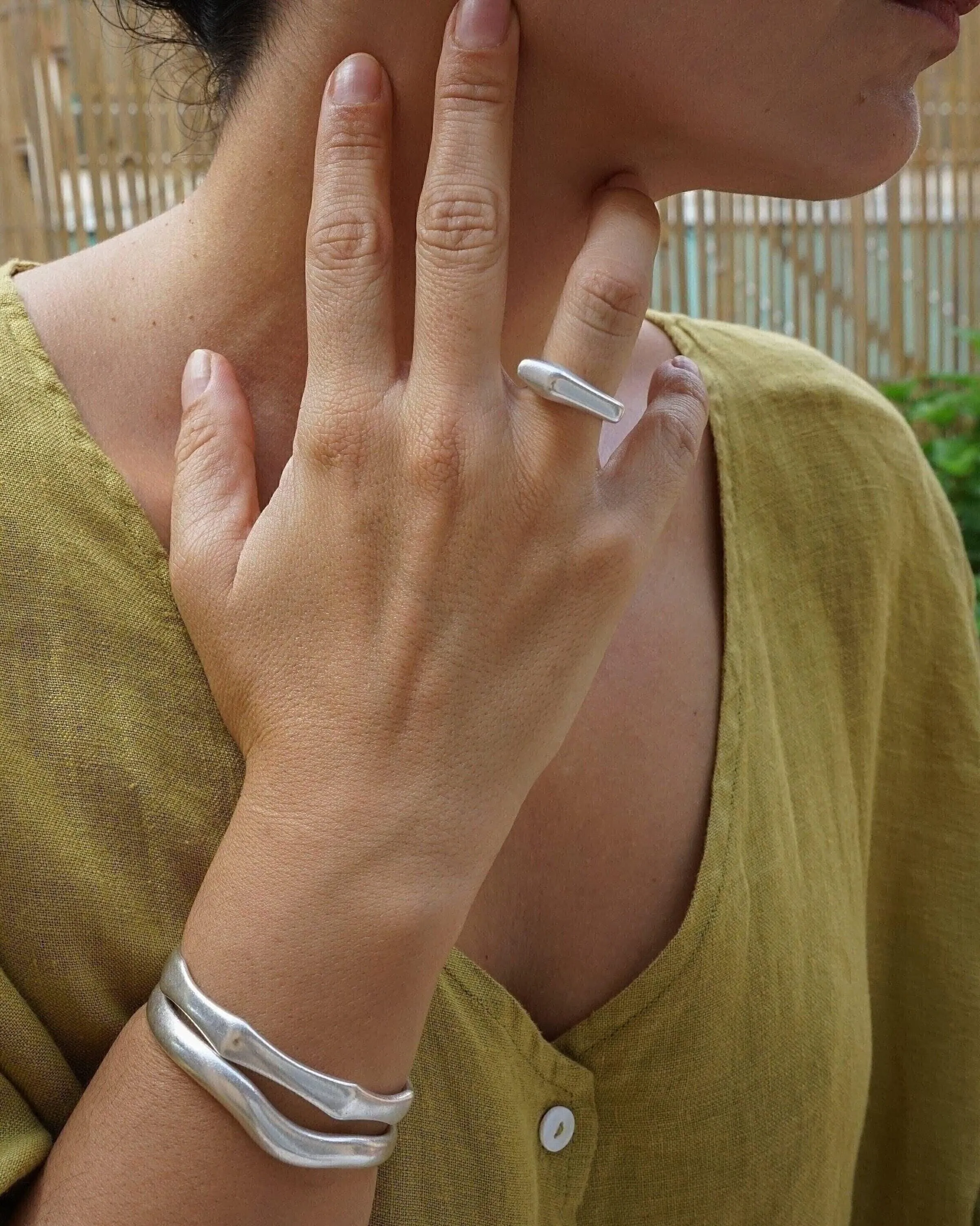 Silver Soft Asymmetric Bold Ring