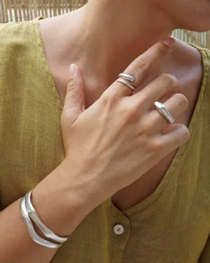 Silver Soft Asymmetric Bold Ring