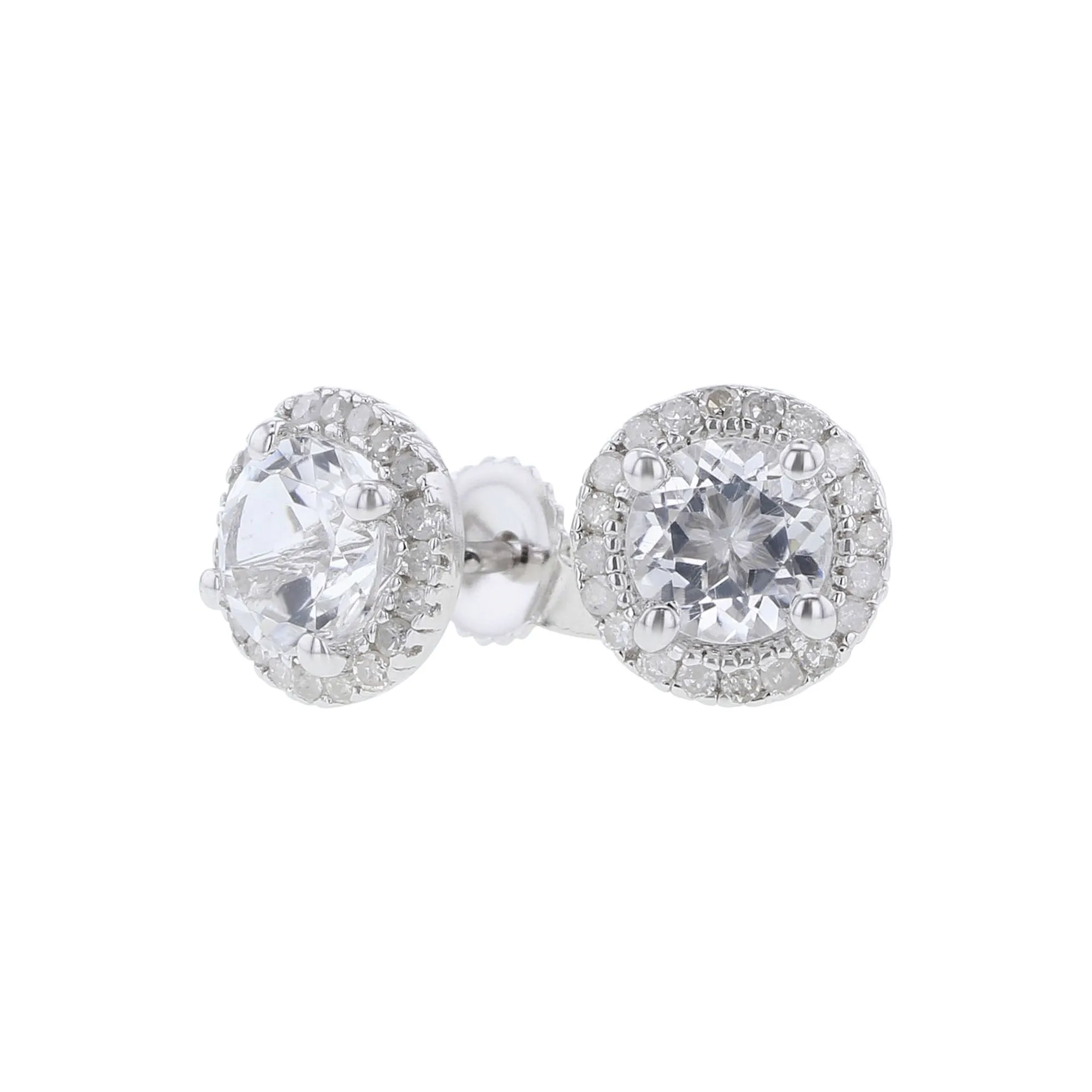 Silver Sprinkle White Topaz & Diamond Earrings