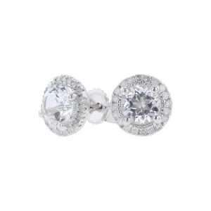 Silver Sprinkle White Topaz & Diamond Earrings