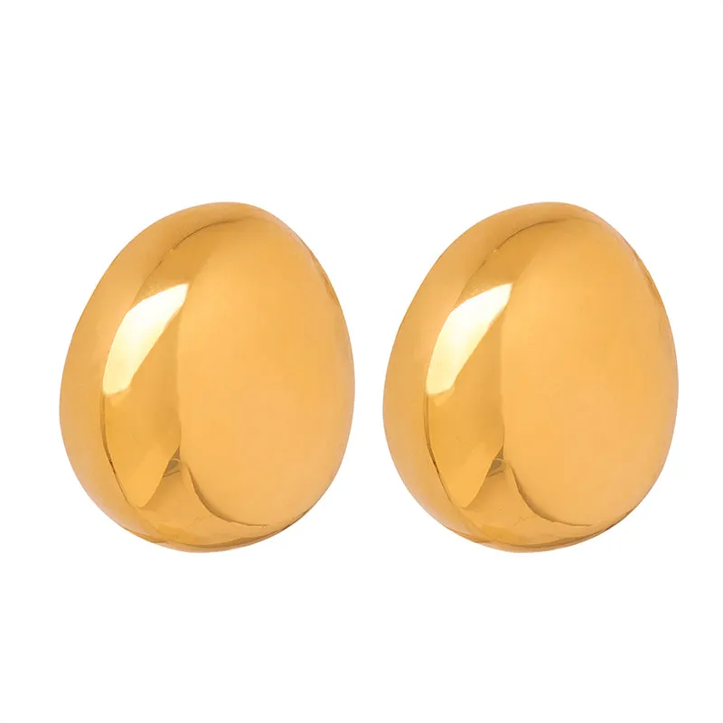 Simple button Style Solid Color Plating Titanium Steel Ear Studs