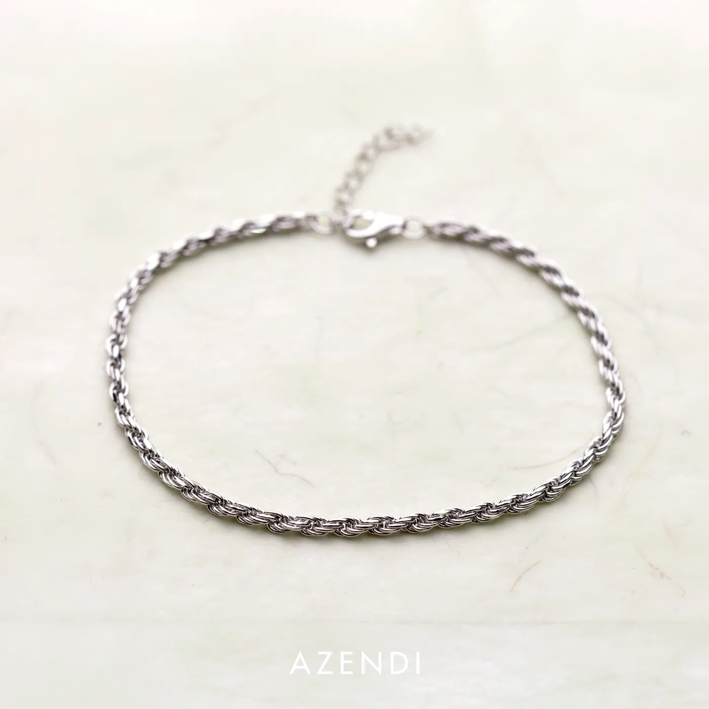 Simple Silver Rope Chain Bracelet